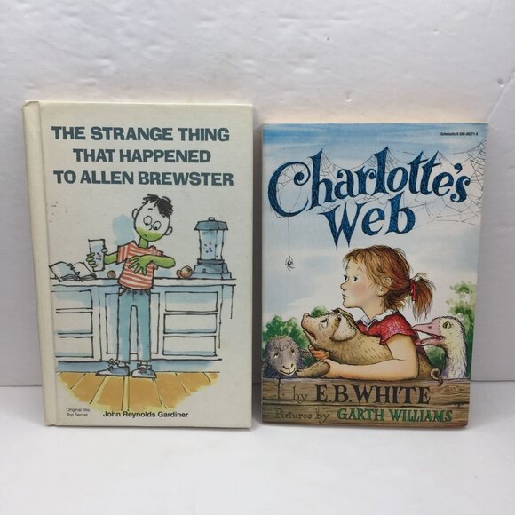 Lot 2 Kids Chapter Books Charlotte's Web Strange Thing Allen Brewster Gardiner - Picture 1 of 14